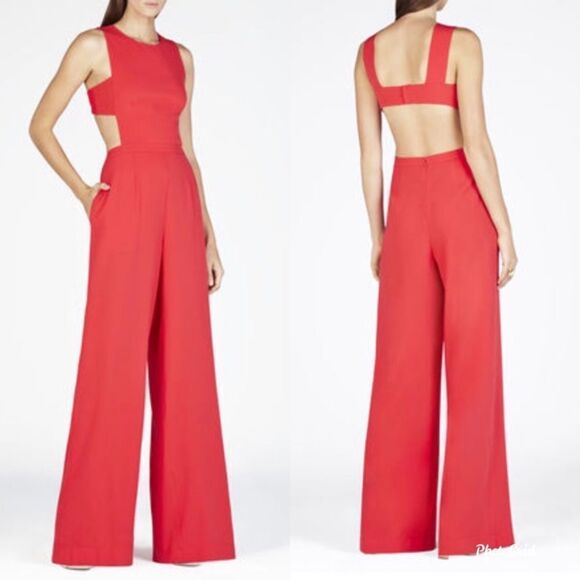 BCBGMaxAzria Rossana Jumpsuit Red Size 2